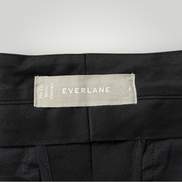 EVERLANE Wool High Waisted Wide Leg Pants Black Sz 6 - Picture 4 of 10